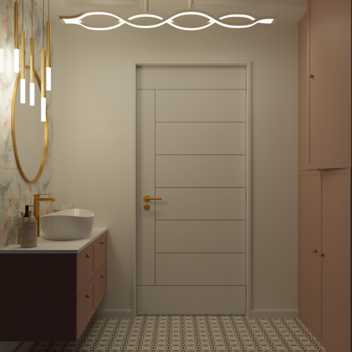 wizualizacja łazienki w kolorze pastelowym