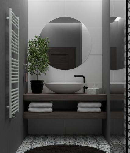 wizualizacja łazienki z roślinami