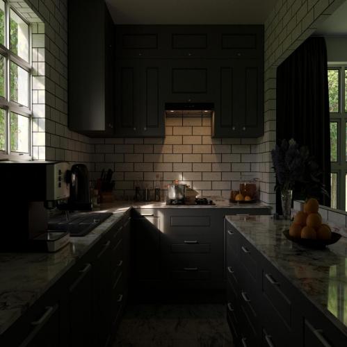 wizualizacja kuchni narożnej